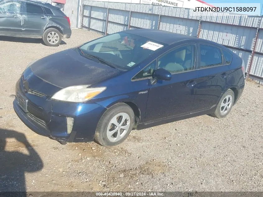 2012 Toyota Prius Three VIN: JTDKN3DU9C1588097 Lot: 40430940