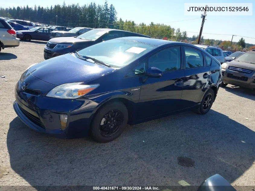 JTDKN3DU3C1529546 2012 Toyota Prius Two