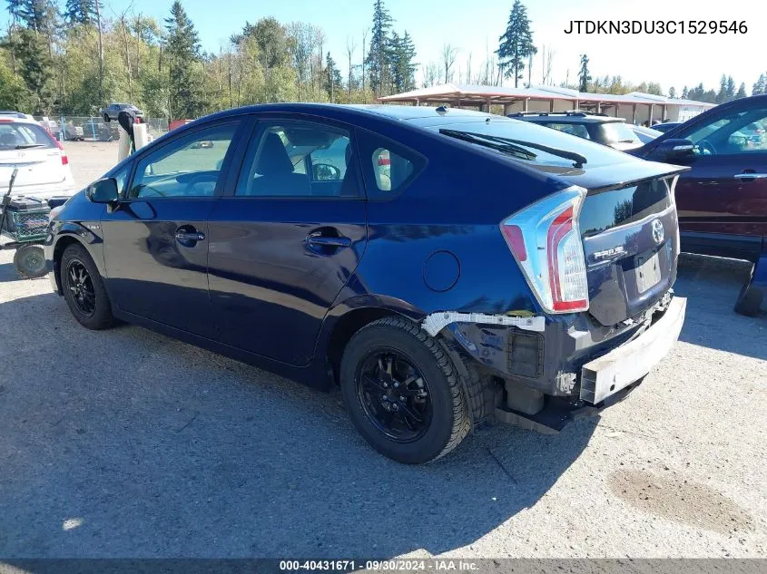 JTDKN3DU3C1529546 2012 Toyota Prius Two