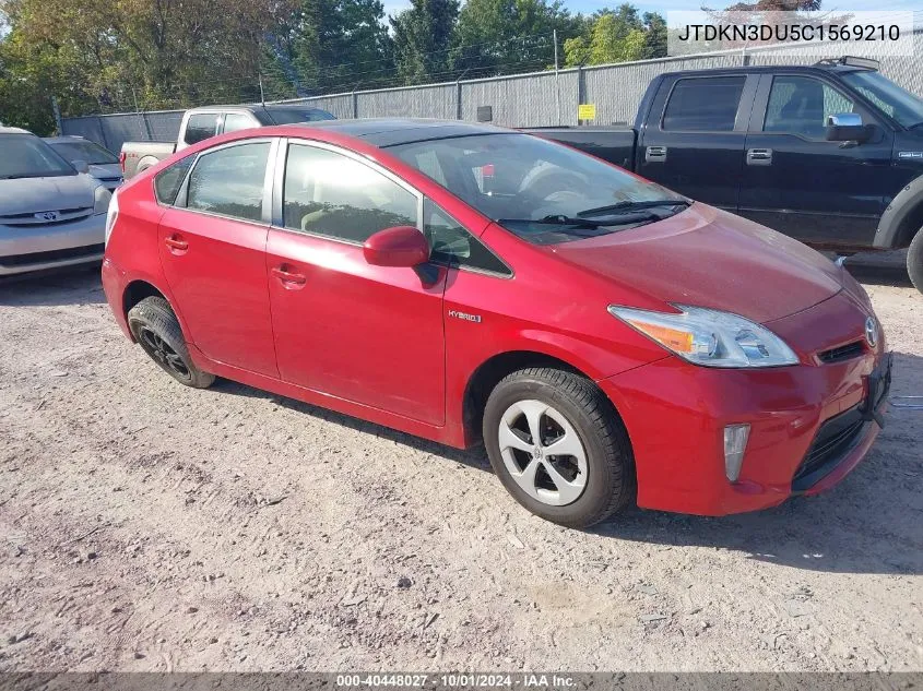 2012 Toyota Prius Three VIN: JTDKN3DU5C1569210 Lot: 40448027