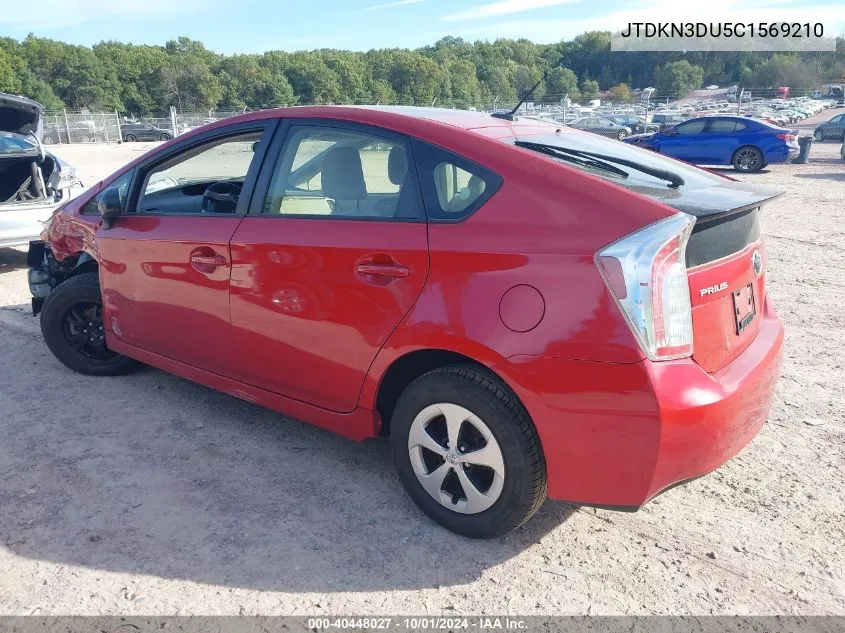 JTDKN3DU5C1569210 2012 Toyota Prius Three