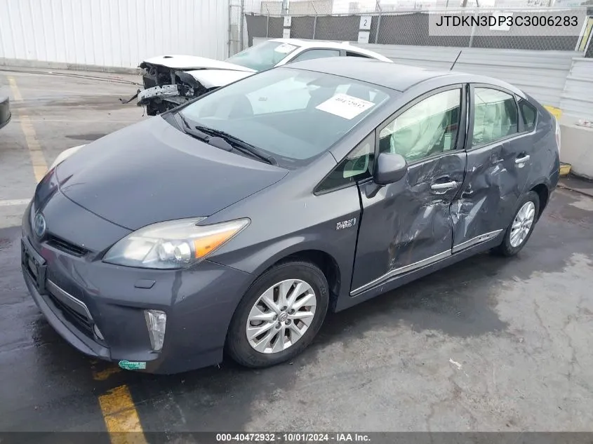 2012 Toyota Prius Plug-In VIN: JTDKN3DP3C3006283 Lot: 40472932