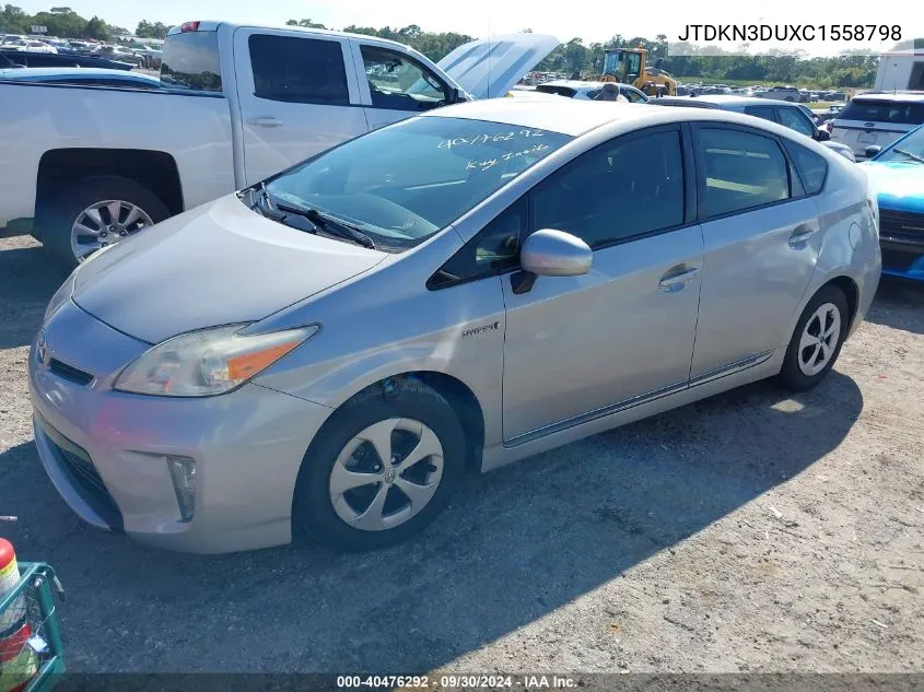 2012 Toyota Prius VIN: JTDKN3DUXC1558798 Lot: 40476292