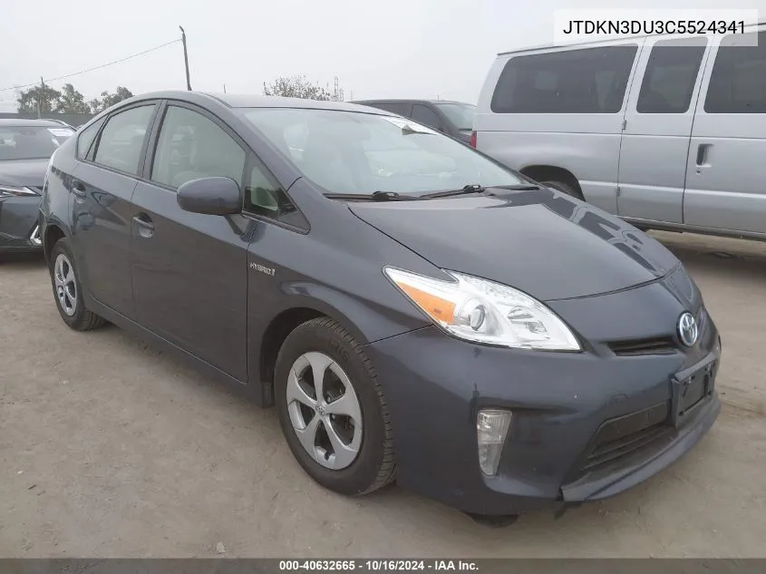 2012 Toyota Prius Three VIN: JTDKN3DU3C5524341 Lot: 40632665