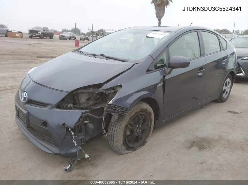 2012 Toyota Prius Three VIN: JTDKN3DU3C5524341 Lot: 40632665