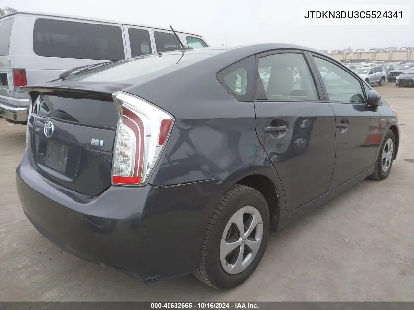 2012 Toyota Prius Three VIN: JTDKN3DU3C5524341 Lot: 40632665