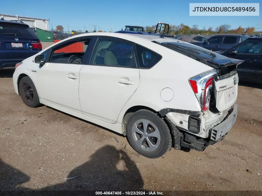 2012 Toyota Prius Two VIN: JTDKN3DU8C5489456 Lot: 40647405