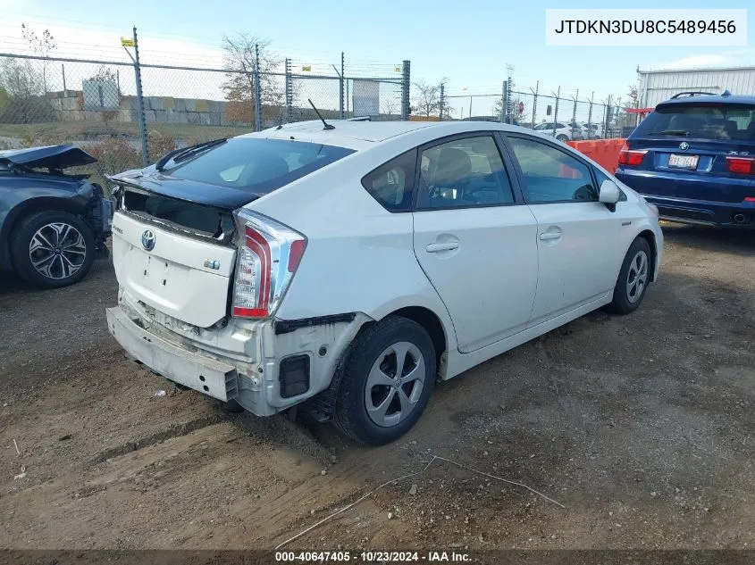 2012 Toyota Prius Two VIN: JTDKN3DU8C5489456 Lot: 40647405