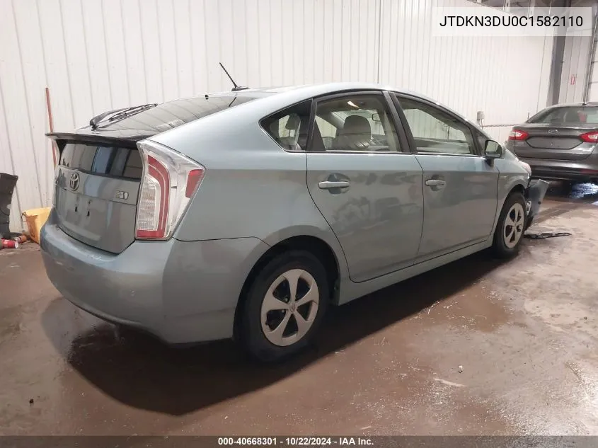 2012 Toyota Prius Three VIN: JTDKN3DU0C1582110 Lot: 40668301