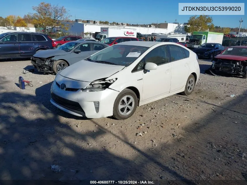 2012 Toyota Prius Two VIN: JTDKN3DU3C5399020 Lot: 40680777