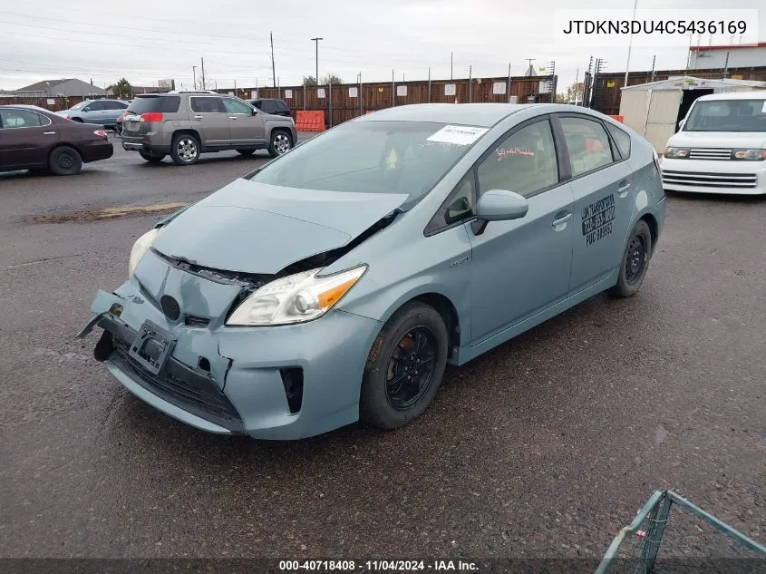 2012 Toyota Prius VIN: JTDKN3DU4C5436169 Lot: 40718408