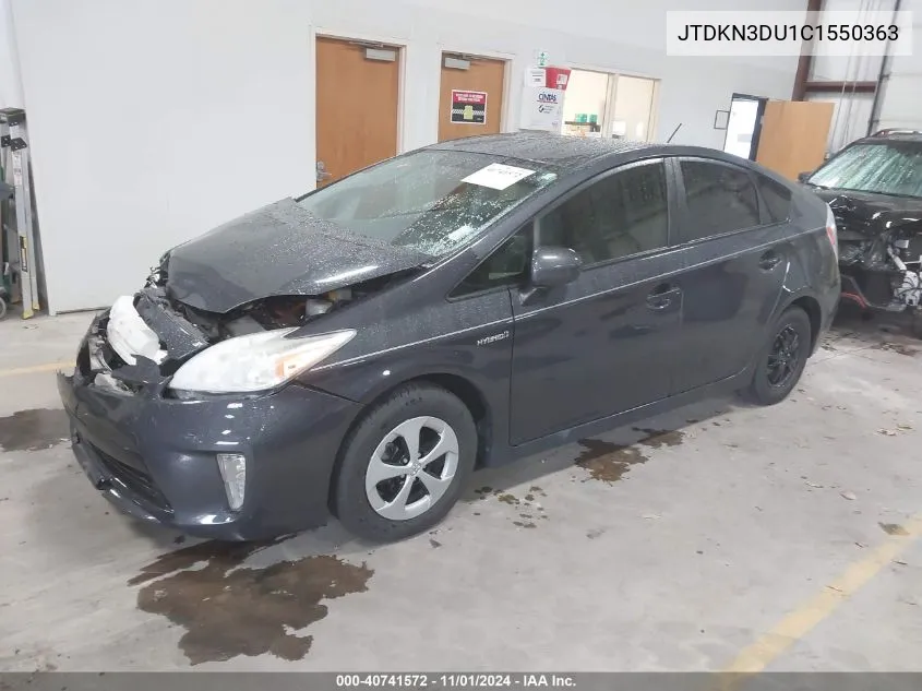 JTDKN3DU1C1550363 2012 Toyota Prius Three