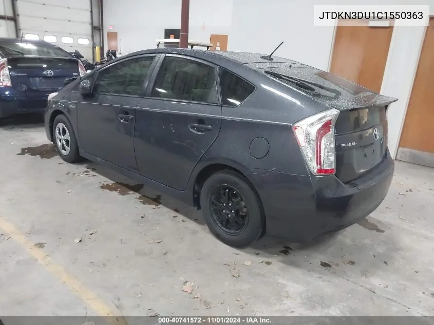 JTDKN3DU1C1550363 2012 Toyota Prius Three