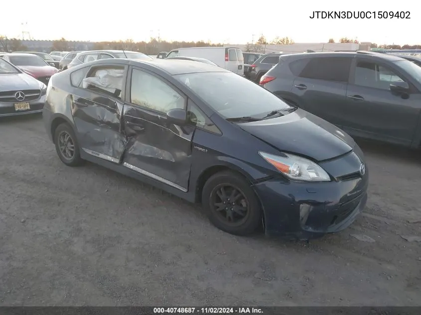 2012 Toyota Prius Three VIN: JTDKN3DU0C1509402 Lot: 40748687