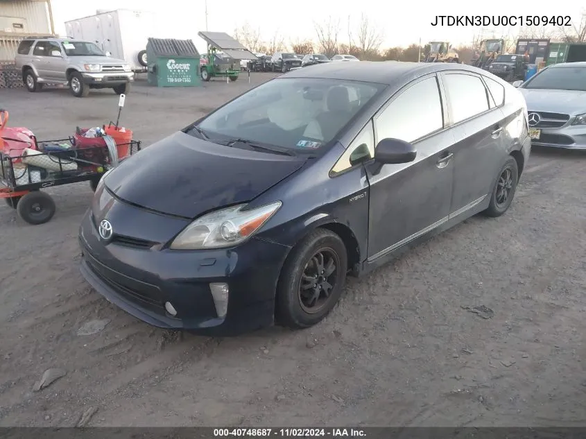 2012 Toyota Prius Three VIN: JTDKN3DU0C1509402 Lot: 40748687