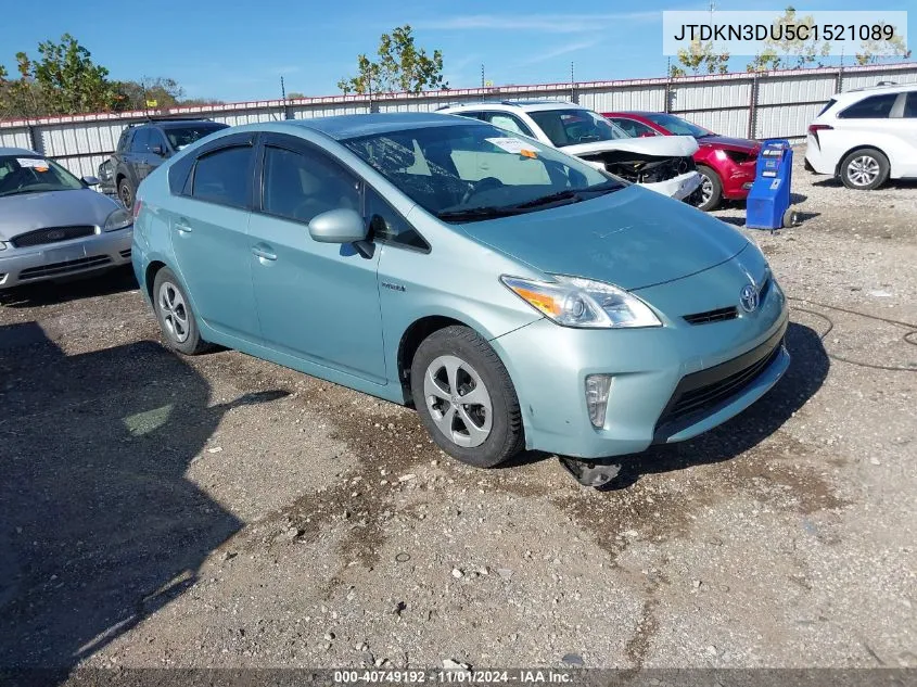 JTDKN3DU5C1521089 2012 Toyota Prius Three