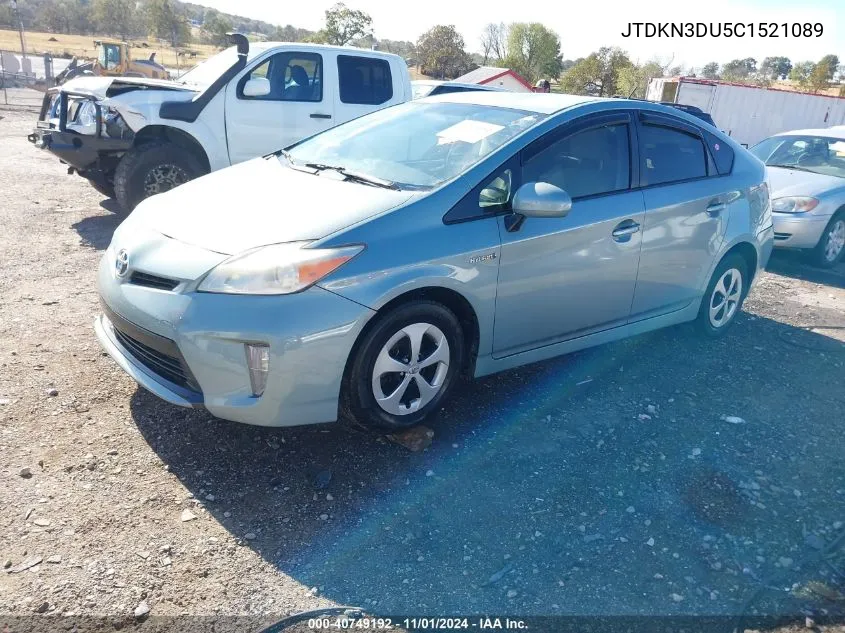 JTDKN3DU5C1521089 2012 Toyota Prius Three