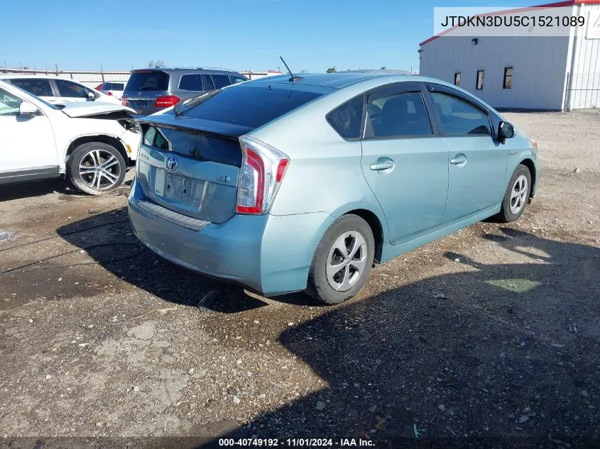 JTDKN3DU5C1521089 2012 Toyota Prius Three