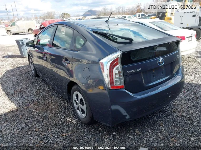 2012 Toyota Prius Two VIN: JTDKN3DU3C1507806 Lot: 40750066