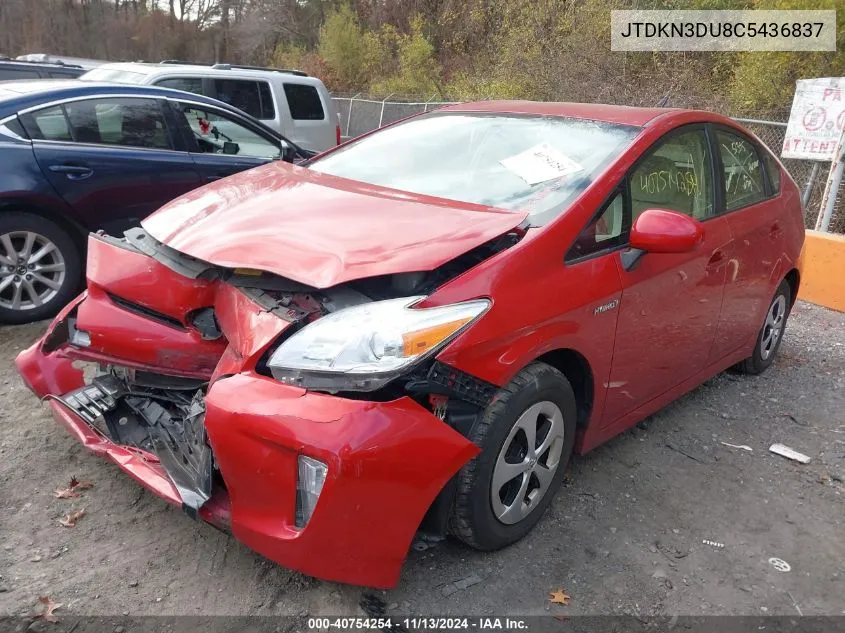 JTDKN3DU8C5436837 2012 Toyota Prius Two