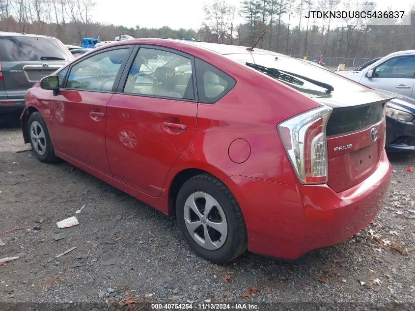 JTDKN3DU8C5436837 2012 Toyota Prius Two