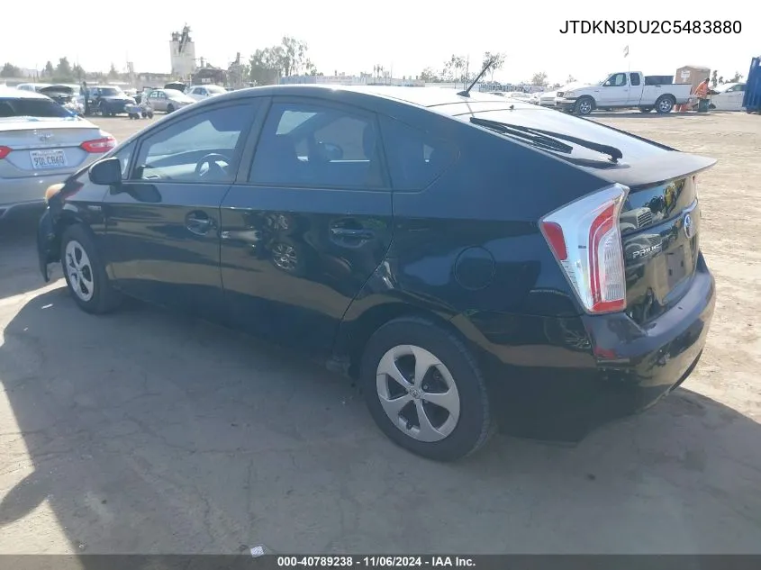 2012 Toyota Prius Two VIN: JTDKN3DU2C5483880 Lot: 40789238