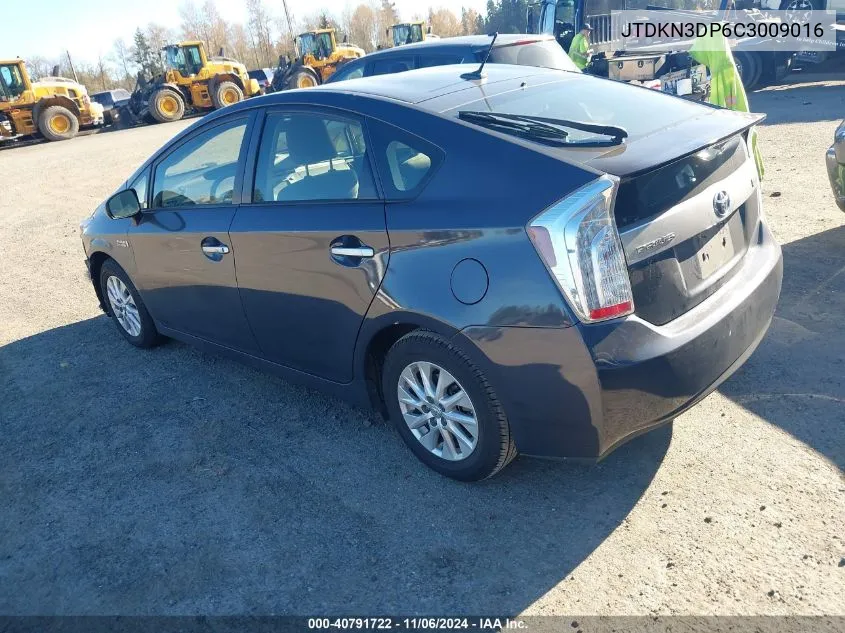 2012 Toyota Prius Plug-In VIN: JTDKN3DP6C3009016 Lot: 40791722