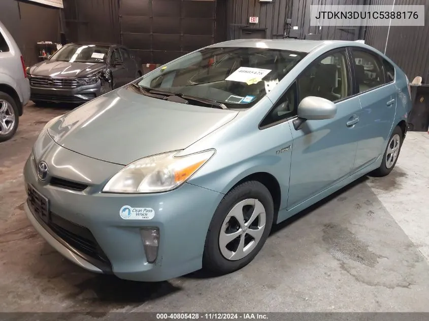 2012 Toyota Prius Two VIN: JTDKN3DU1C5388176 Lot: 40805428