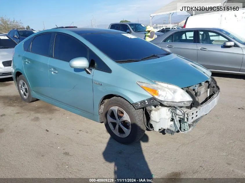 2012 Toyota Prius Three VIN: JTDKN3DU9C5515160 Lot: 40809229