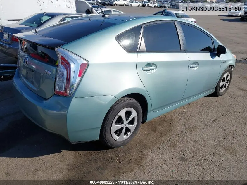 2012 Toyota Prius Three VIN: JTDKN3DU9C5515160 Lot: 40809229