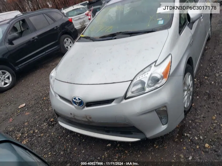 2012 Toyota Prius Plug-In VIN: JTDKN3DP6C3017178 Lot: 40827986