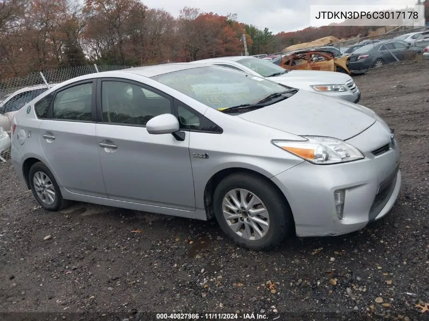 2012 Toyota Prius Plug-In VIN: JTDKN3DP6C3017178 Lot: 40827986