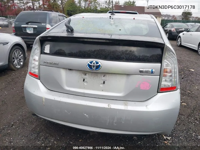 2012 Toyota Prius Plug-In VIN: JTDKN3DP6C3017178 Lot: 40827986