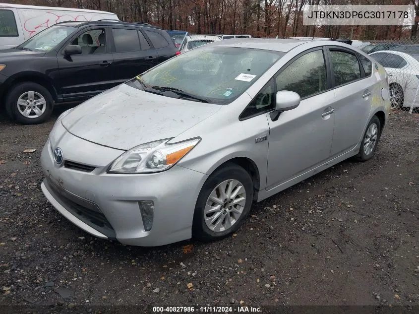 2012 Toyota Prius Plug-In VIN: JTDKN3DP6C3017178 Lot: 40827986