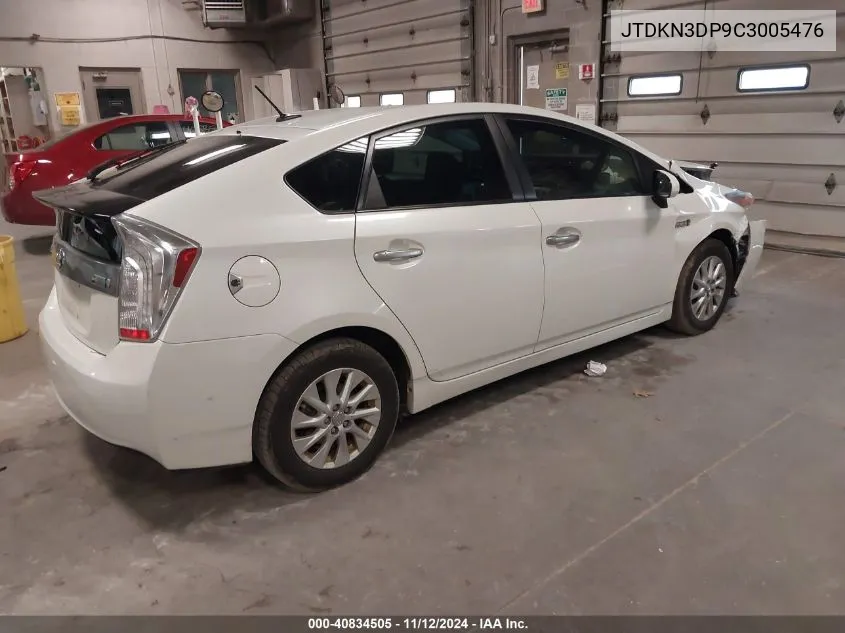 2012 Toyota Prius Plug-In VIN: JTDKN3DP9C3005476 Lot: 40834505