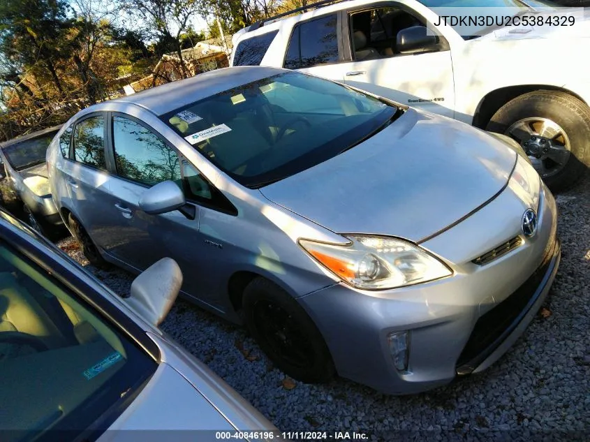 2012 Toyota Prius VIN: JTDKN3DU2C5384329 Lot: 40846196