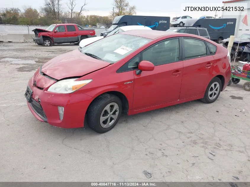 2012 Toyota Prius Two VIN: JTDKN3DUXC5421532 Lot: 40847716