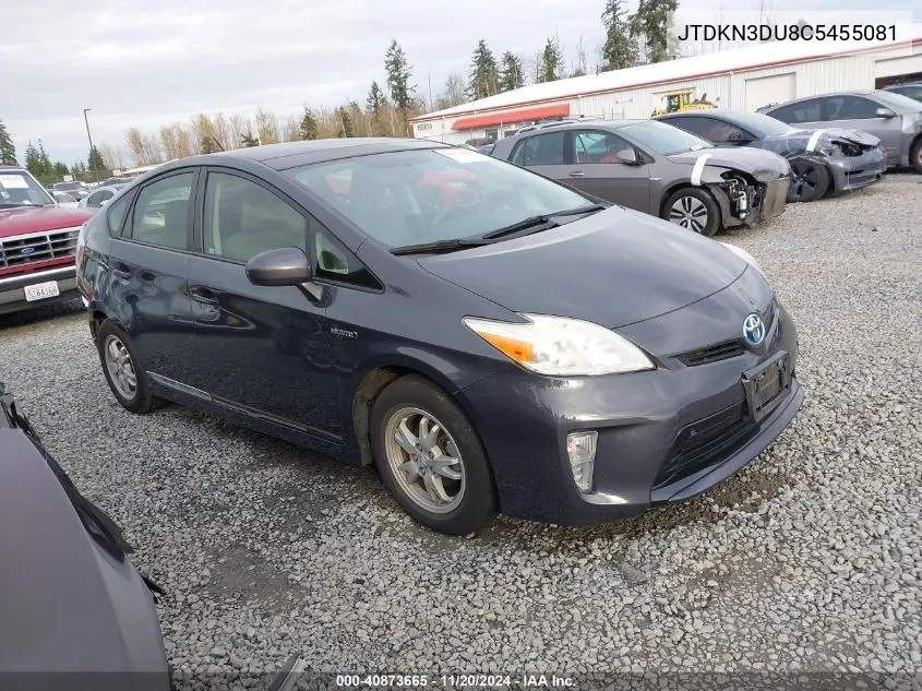 2012 Toyota Prius Three VIN: JTDKN3DU8C5455081 Lot: 40873665