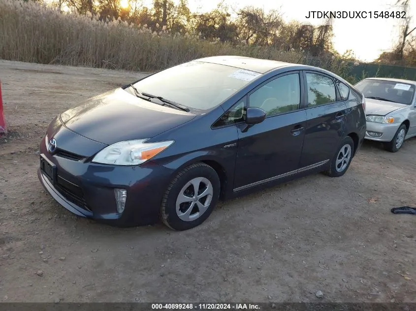 2012 Toyota Prius Two VIN: JTDKN3DUXC1548482 Lot: 40899248