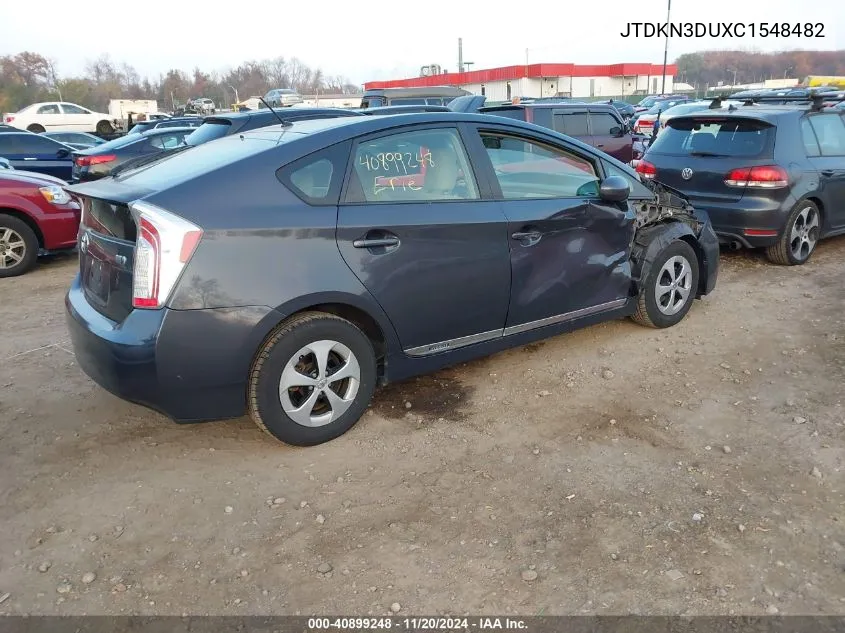 2012 Toyota Prius Two VIN: JTDKN3DUXC1548482 Lot: 40899248