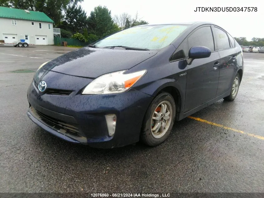 JTDKN3DU5D0347578 2013 Toyota Prius