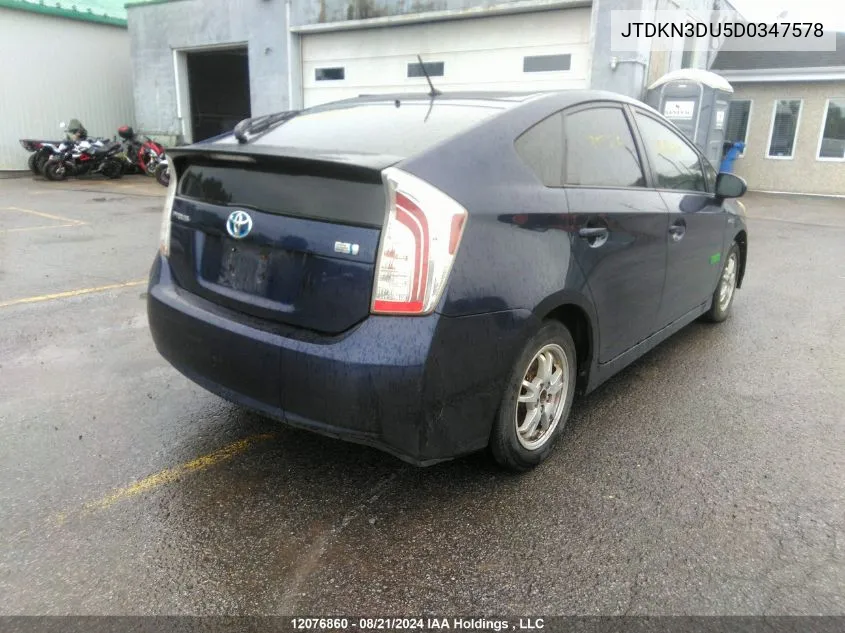 JTDKN3DU5D0347578 2013 Toyota Prius