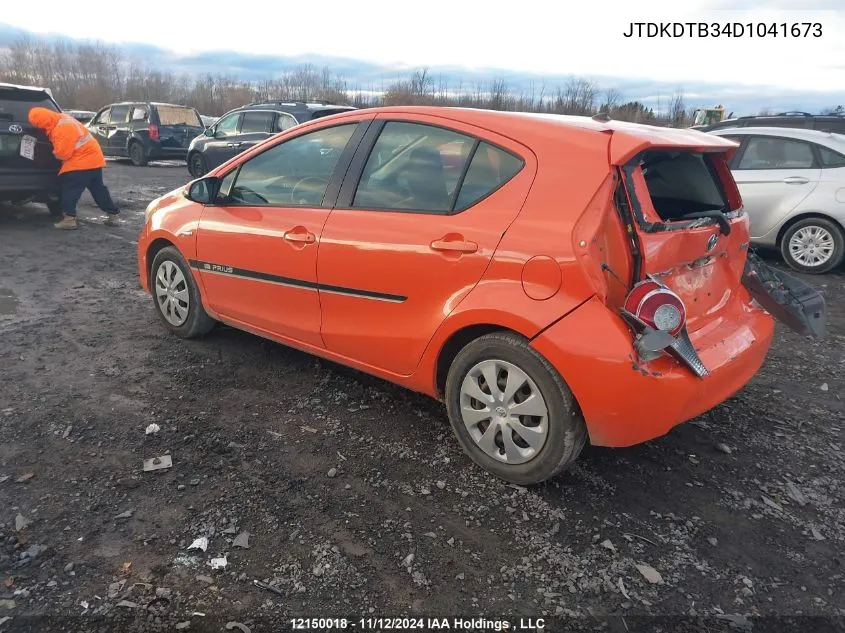 2013 Toyota Prius VIN: JTDKDTB34D1041673 Lot: 12150018