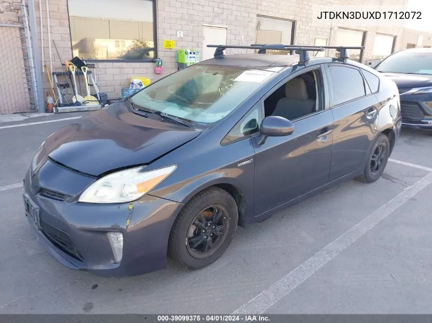 2013 Toyota Prius Two VIN: JTDKN3DUXD1712072 Lot: 39099375