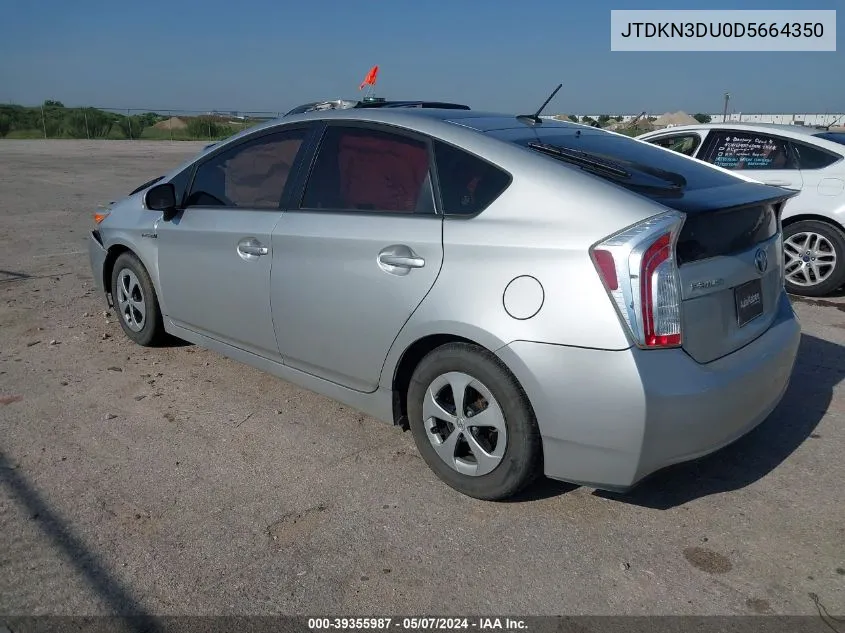 2013 Toyota Prius VIN: JTDKN3DU0D5664350 Lot: 39355987