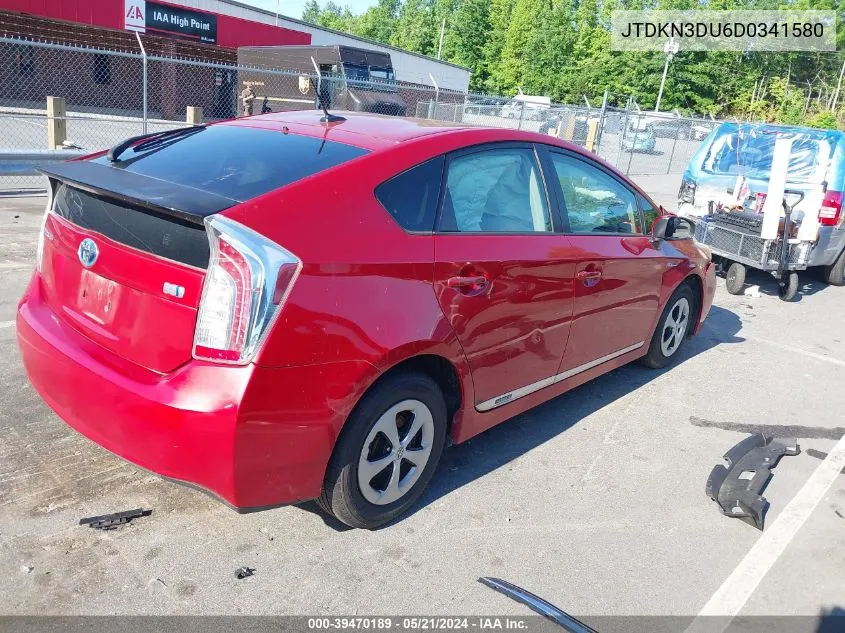 2013 Toyota Prius Three VIN: JTDKN3DU6D0341580 Lot: 39470189