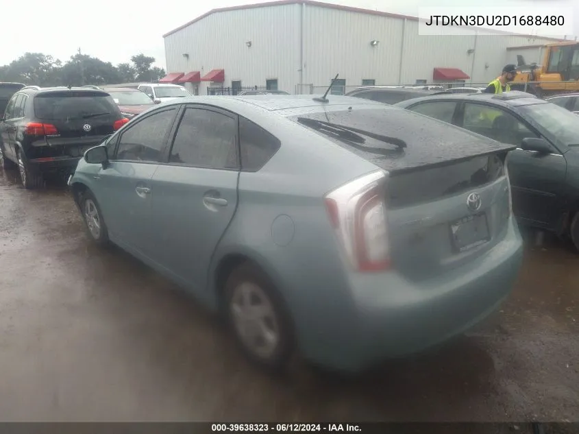 2013 Toyota Prius Three VIN: JTDKN3DU2D1688480 Lot: 39638323