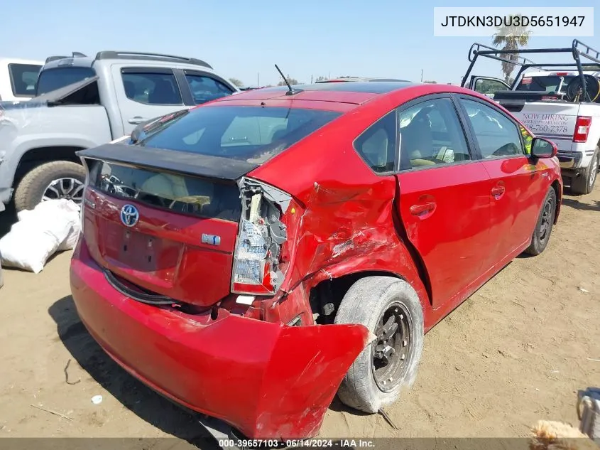 JTDKN3DU3D5651947 2013 Toyota Prius Three