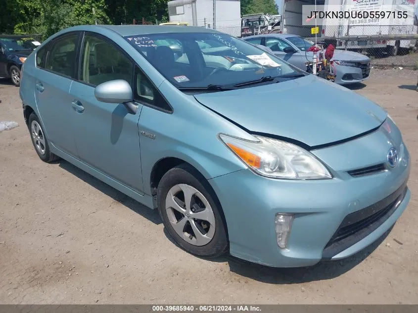 2013 Toyota Prius Three VIN: JTDKN3DU6D5597155 Lot: 39685940