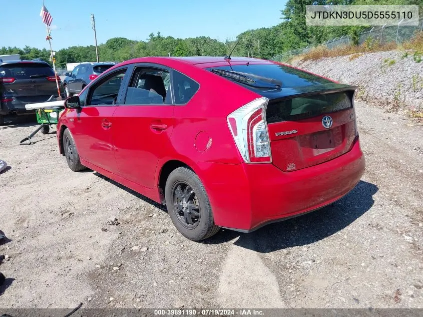 2013 Toyota Prius Two VIN: JTDKN3DU5D5555110 Lot: 39891190